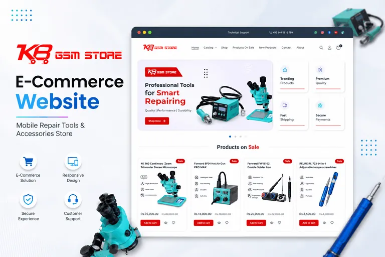 Small Business Websites 64 KB GSM Store project by Devsio: B2B ecommerce store