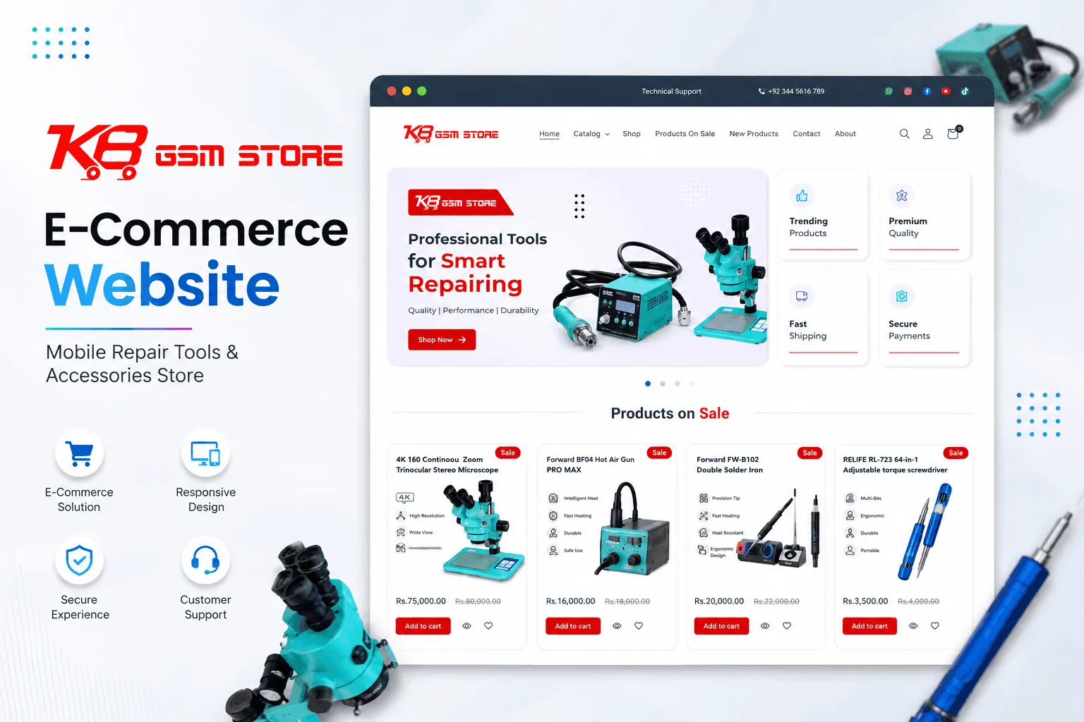 Small Business Websites 107 KB GSM Store project by Devsio: B2B ecommerce store