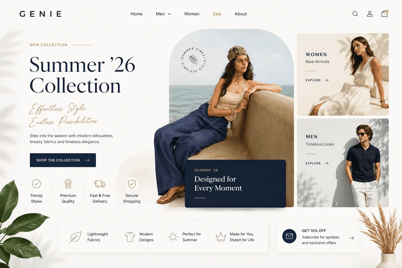 Small Business Websites 101 Genie.pk project by Devsio: Shopify fashion store