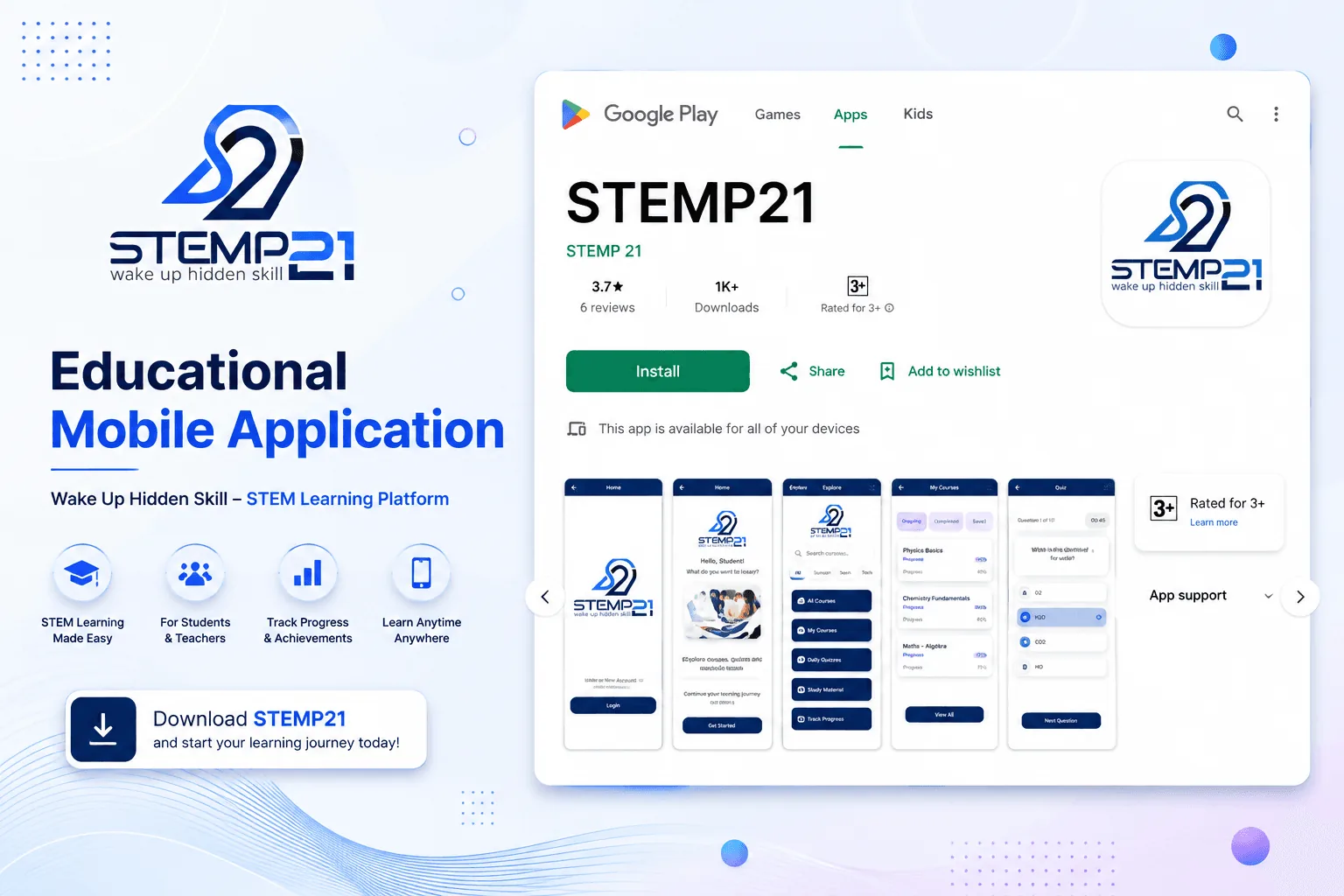 Small Business Websites 103 STEMP21 project by Devsio: Flutter learning app