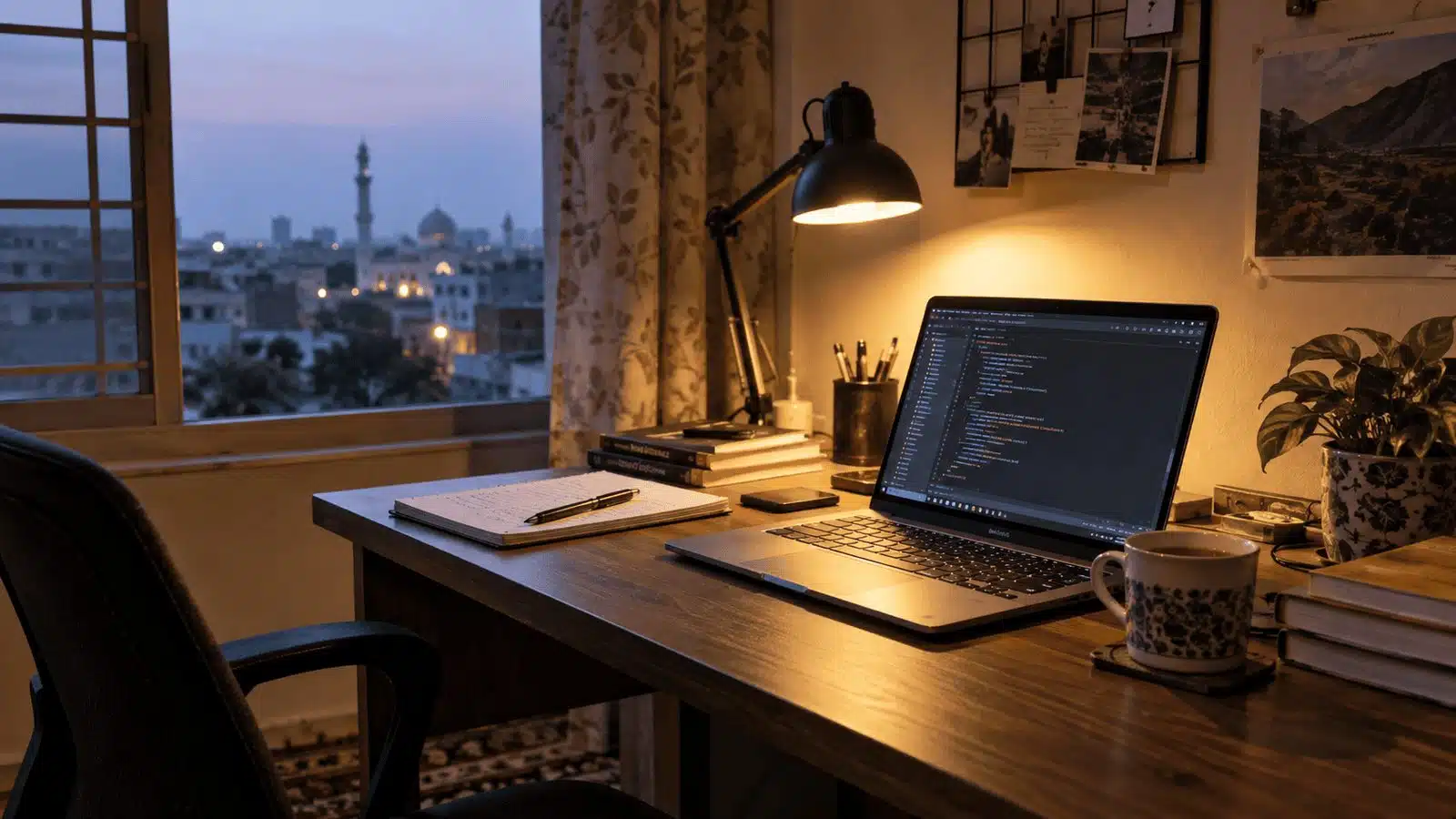Laptop at the end of the day after automating repetitive tasks in a small business